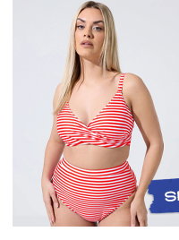 LIMITED COLLECTION – Bikinioberteil in Rot mit Streifen