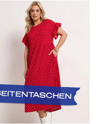 YOURS – Gepunktetes Midikleid in Rot