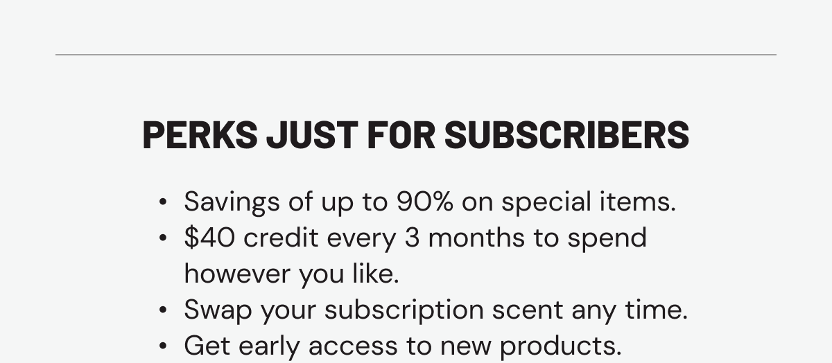 Subscriber perks info