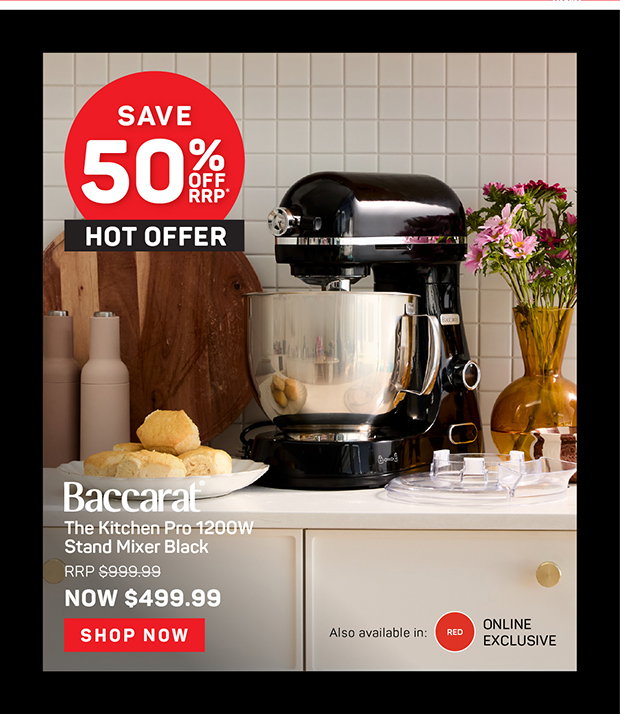 Baccarat The Kitchen Pro 1200W Stand Mixer Black
