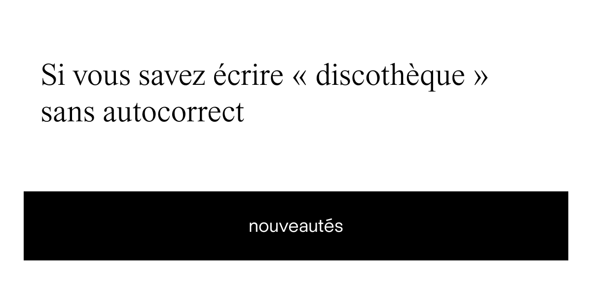 nouveautes