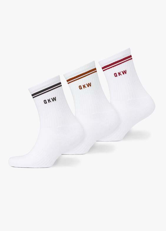 GKW Tipping Crew Sock (3PK) - White/Black/Chestnut/Berry
