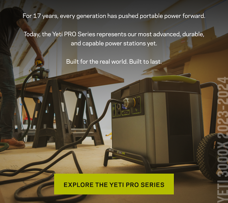 Shop Yeti PRO ecosystem