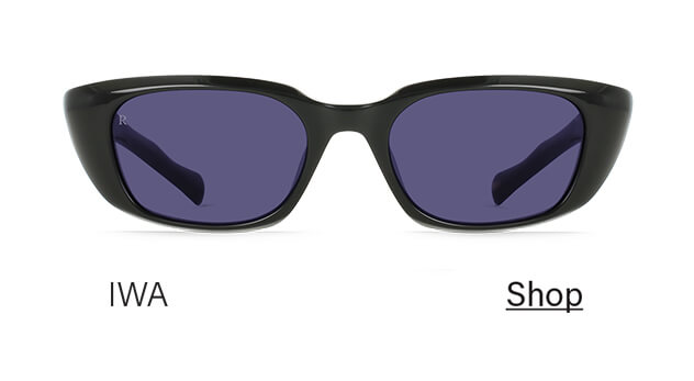 Shop Iwa for a premium, low-profile frame with subtle cat-eye proportions.