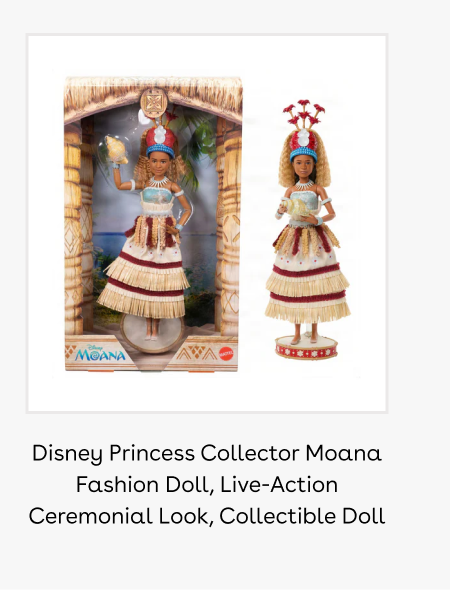 Disney Princess Collector Moana Fashion Doll, Live-Action Ceremonial Look, Collectible Doll