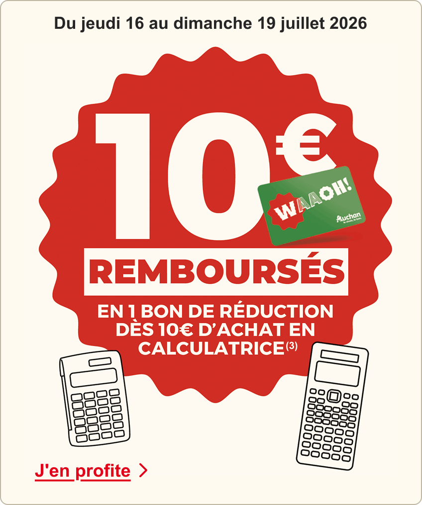 10€ remboursés dès 10€ d'achat en calculatrice