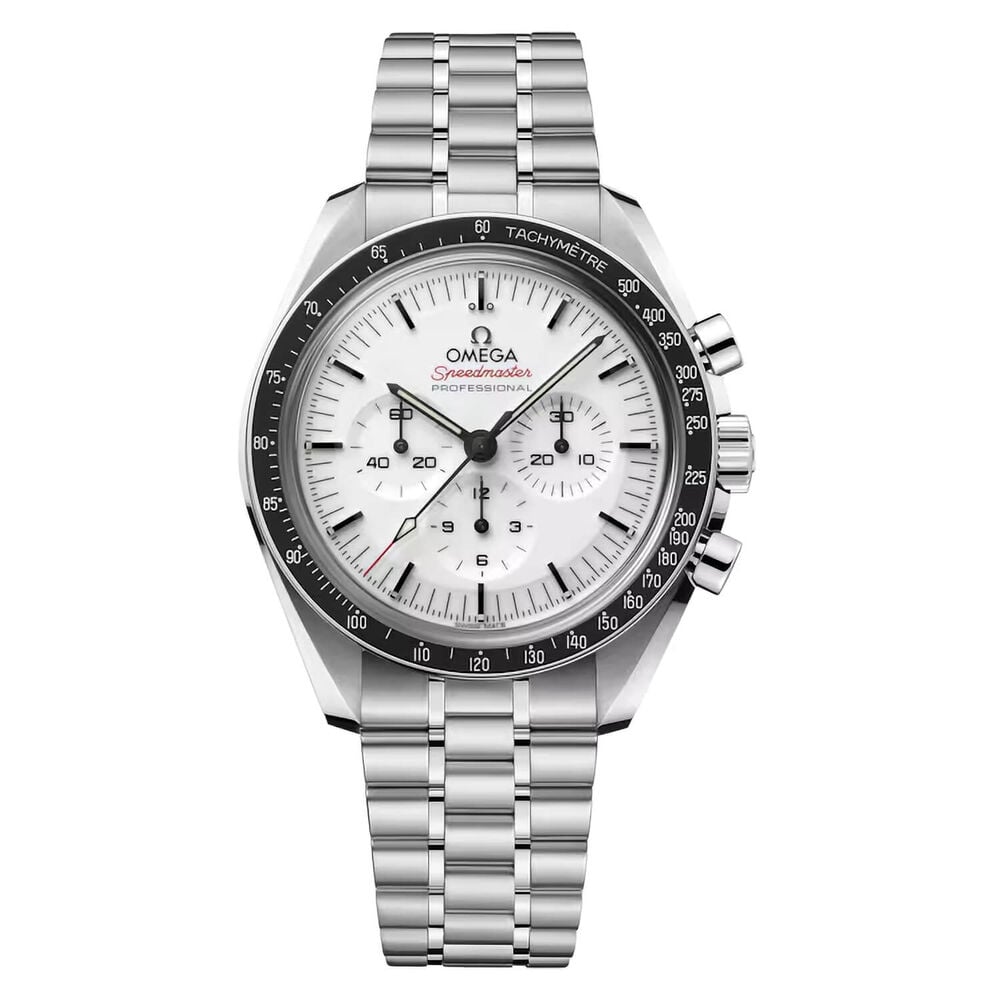 OMEGA Speedmaster Moonwatch Professional 42mm White Dial Steel Bracelet Watch 