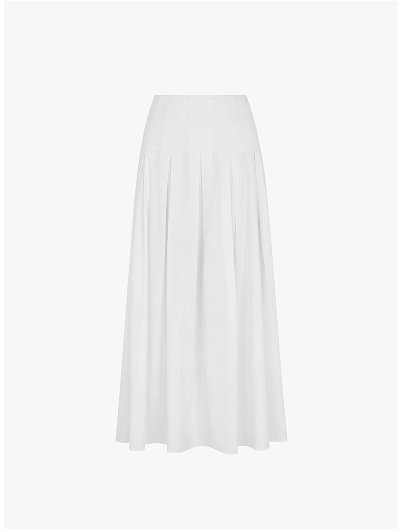 JULIE PLEATED COTTON MIDI SKIRT 