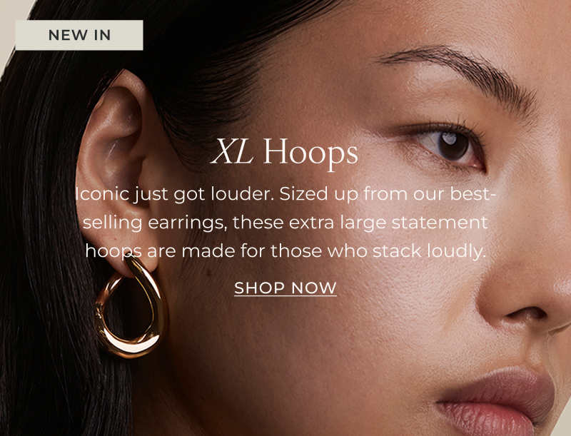 Iconic just got louder. Sized up from our best-selling earrings, these extra large statement hoops are made for those who stack loudly.
