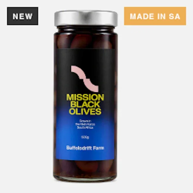 Buffelsdrift Farm Mission Black Table Olives, 500g