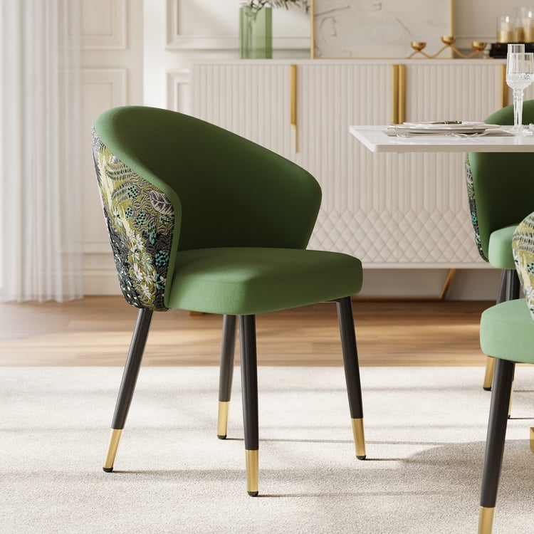 Arcora Green Velvet Dining Chair with Upholstered, 6 Pieces