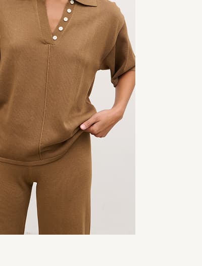 Genie Lightweight Button Detail Trousers