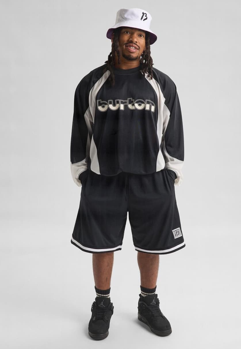 Zeb wearing jersey and shorts from his new collection