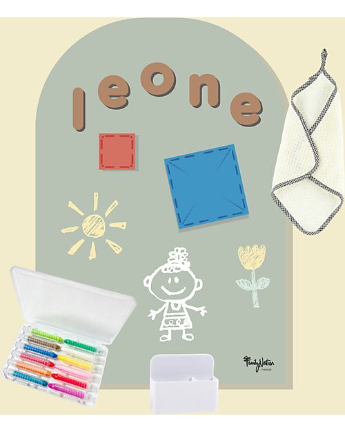 Image of Set 12 Gessetti Senza Polvere con Panno e Porta-Gessetti Magnetica MagneKids™ - Gessi Lavabili e non Tossici