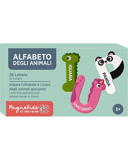 Image of Alfabeto degli Animali Magnetico MagneKids™ - 26 lettere/36 pezzi - Impara l'Alfabeto Giocando