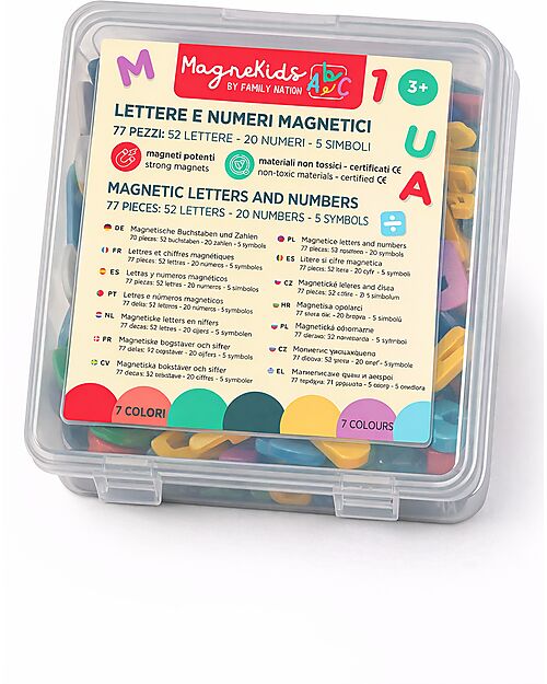 Image of Set di 77 Lettere e Numeri Magnetici MagneKids™ - Pastello - Gioco di Apprendimento per Bambini