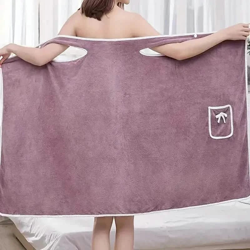 Image of Bowknot Wearable Bath Towel for Adults