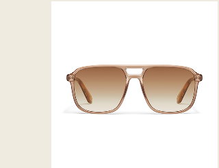 Image of large tan aviator sunglasses with sepia lenses