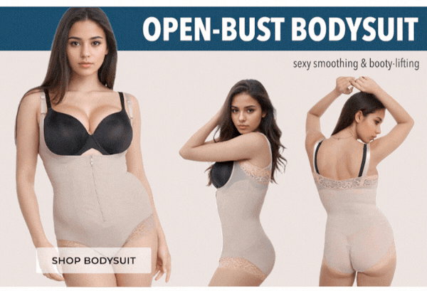 Voluptuosa Shapewear Bodysuit, Open-Bust Tummy Control Shapewear, Wear-Your-Own-Bra Fajas Body Shaper
