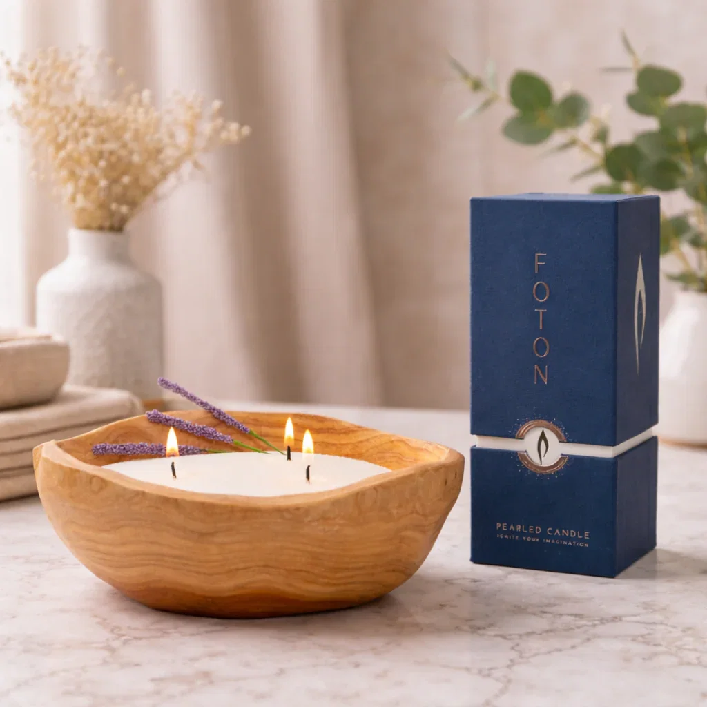 Image of Wood Bowl Gift Set - Scented White