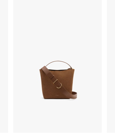 Mini Linea Bucket Bag Cognac Suede