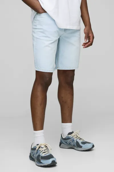 Relaxed Rigid Ice Blue Denim Shorts