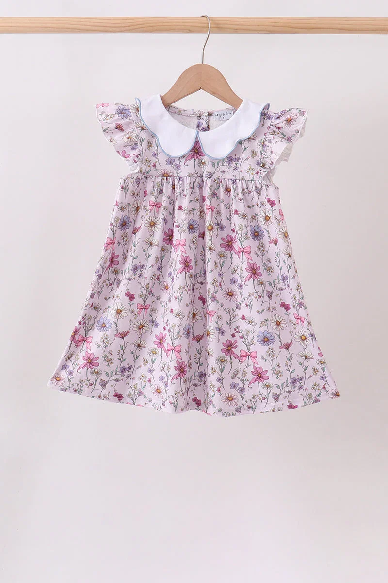 Image of Purple Garden Ruffle Dress