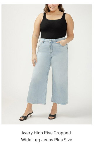 Avery High Rise Cropped Wide Leg Jeans Plus Size