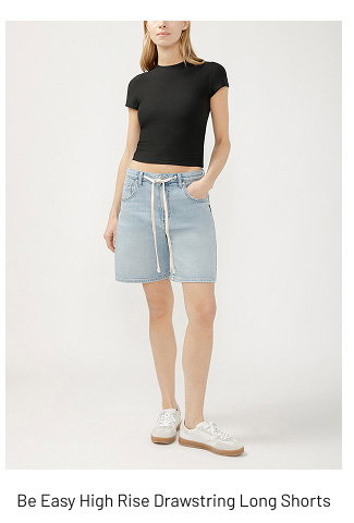 Be Easy High Rise Drawstring Long Shorts