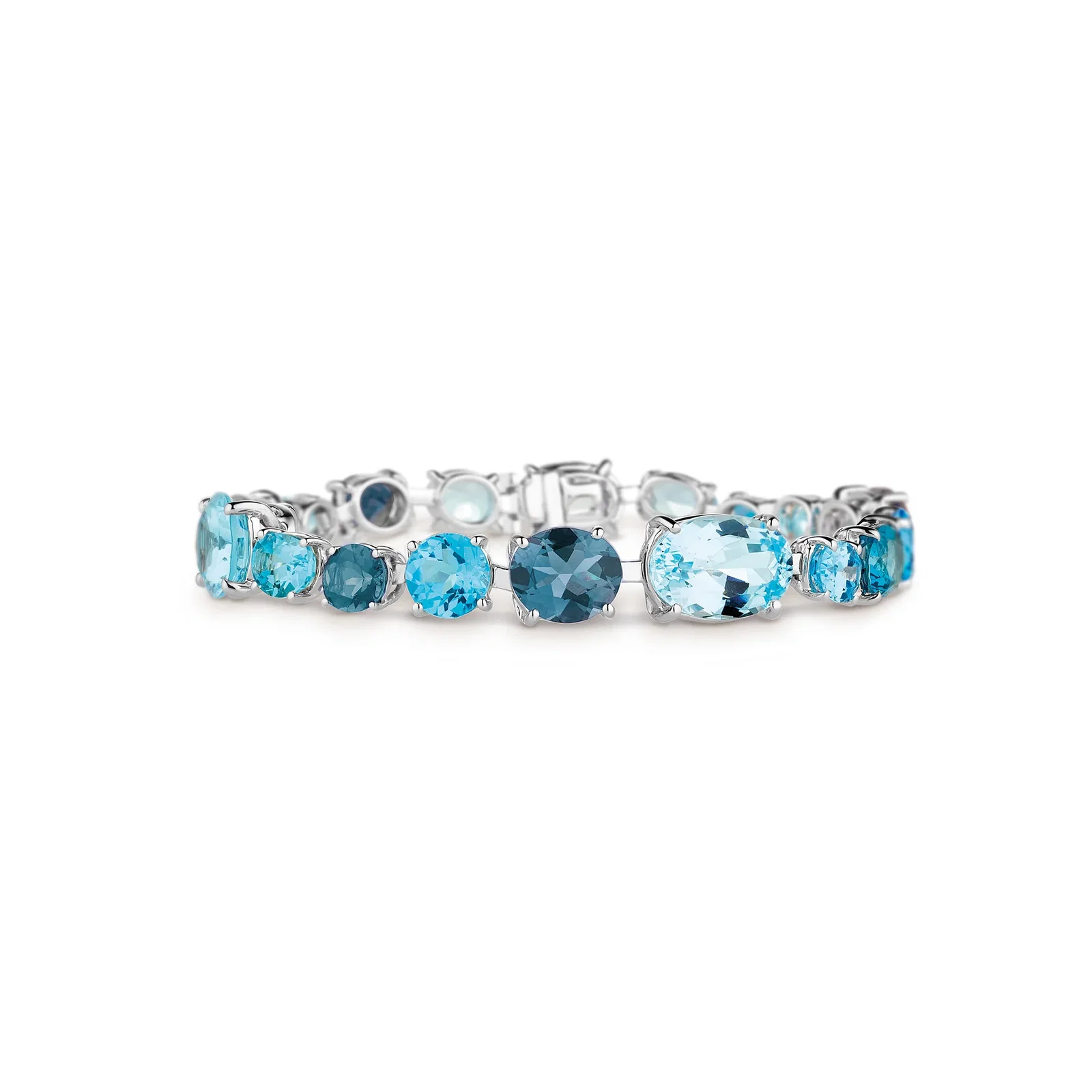Image of Chaos Bracelet in 18ct White Gold with Blue Topaz