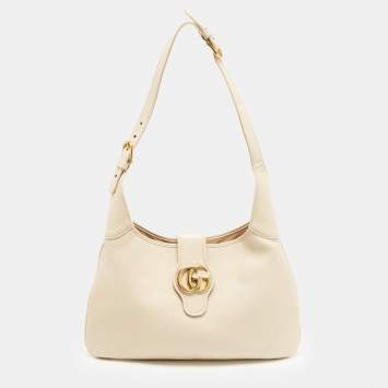 Cream Leather Double G Medium 