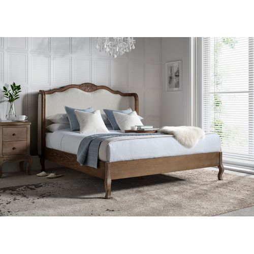 Versailles Winged Upholstered Cream French Style Bed Frame