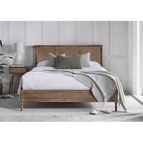 Palais Oak Rattan Bed Frame