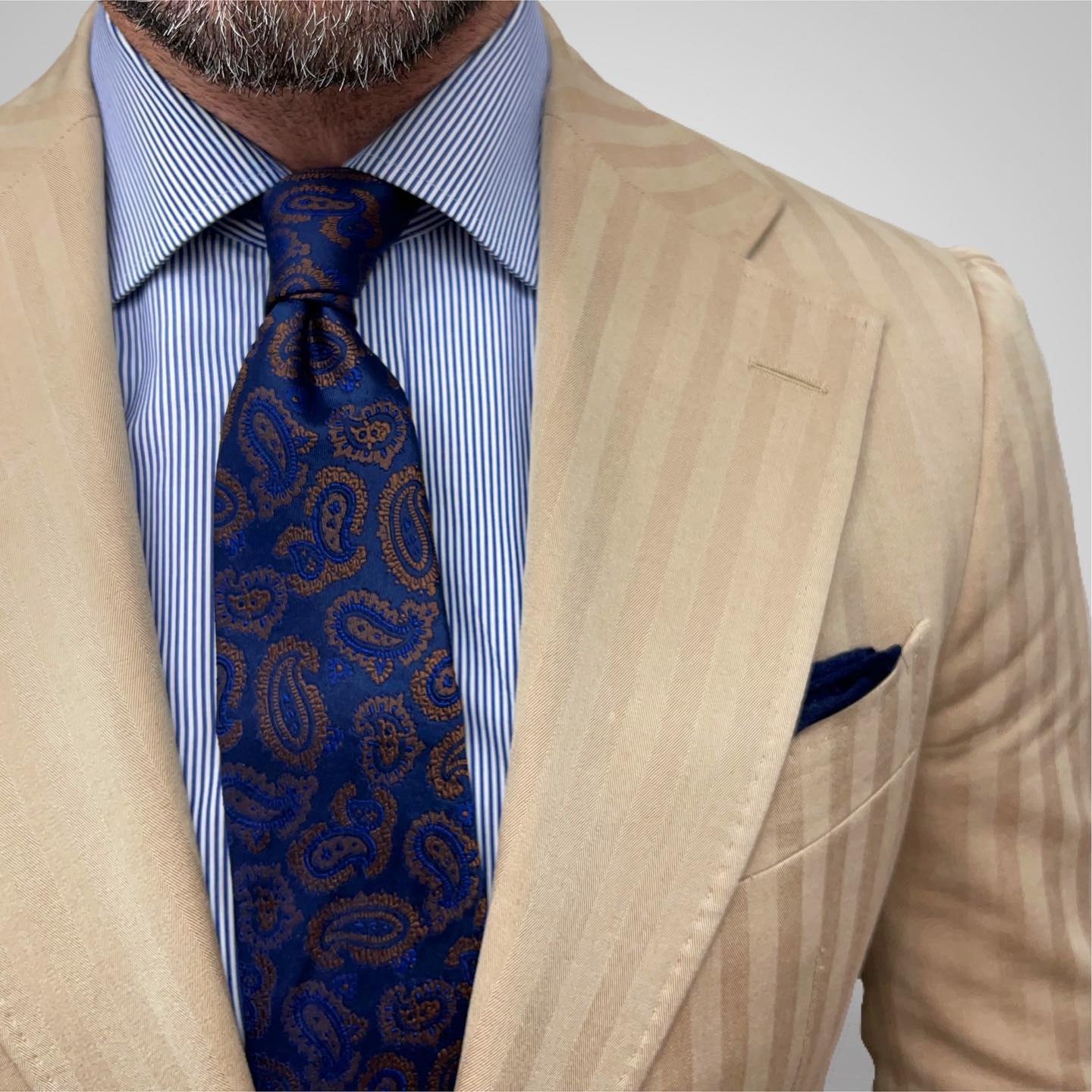 Blue & Brown Paisley Silk Tie 