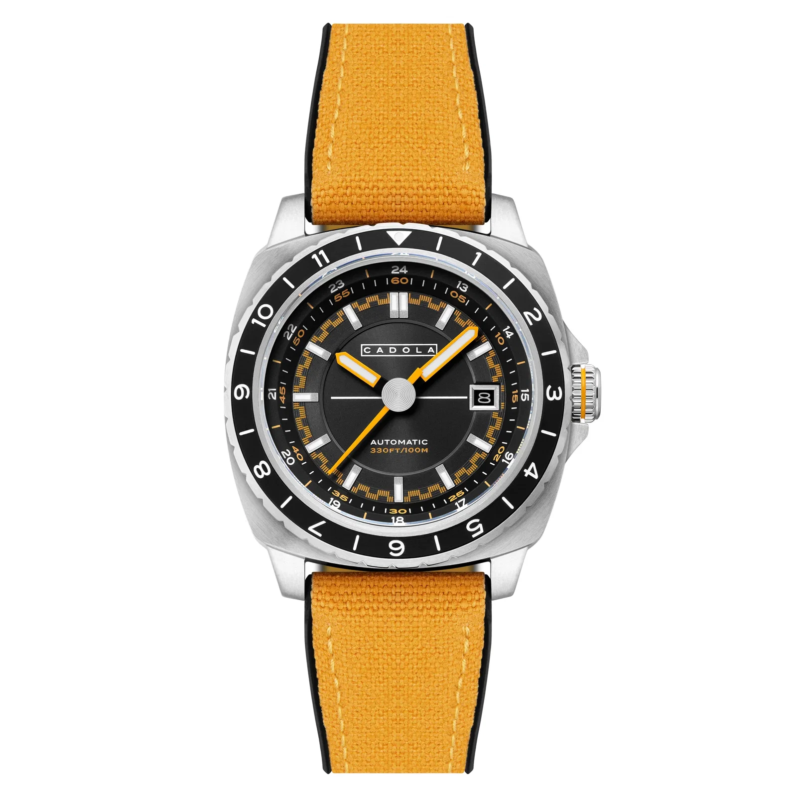 Image of Cadola Men's 41mm Overdrive Automatic Canvas & Silicone Strap Watch