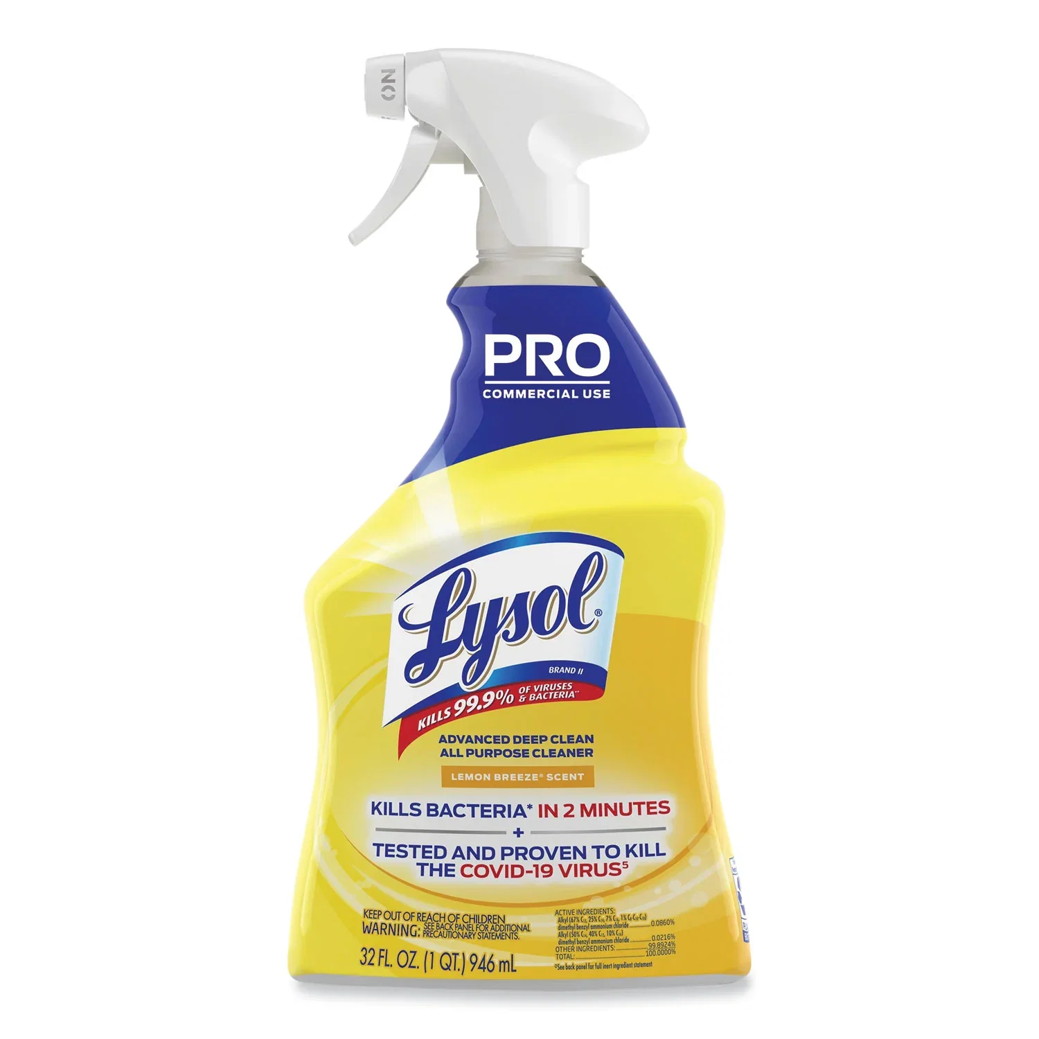 Image of Professional LYSOL® Brand Advanced Deep Clean All Purpose Cleaner, Lemon Breeze, 32 oz Trigger Spray Bottle (RAC00351EA)