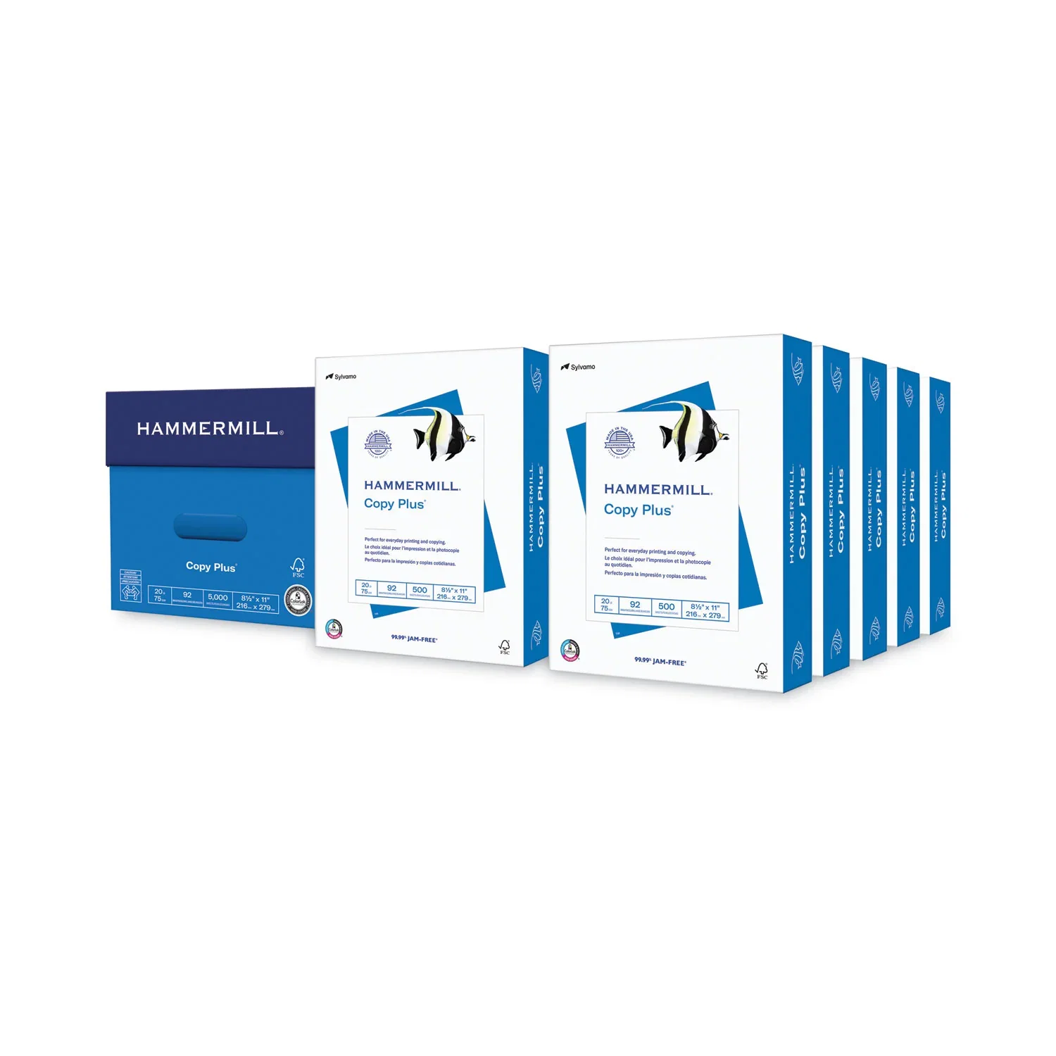 Image of Hammermill® Copy Plus Print Paper, 92 Bright, 20 lb, 8.5 x 11, White, 500 Sheets/Ream, 10 Reams/Carton (HAM105007)