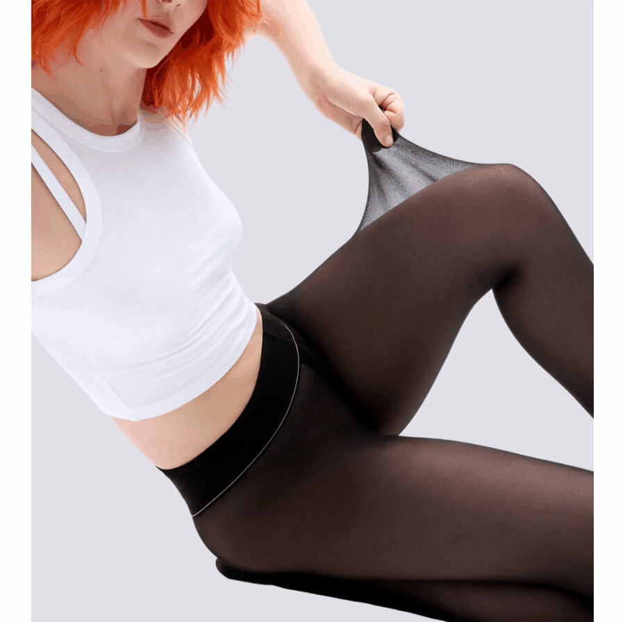 Black Classic Sheer Rip-Resist Tights – 4” Waistband