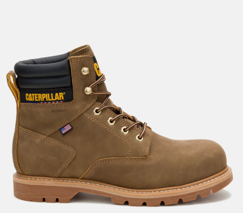 CAT Footwear - Men's Second Shift USA 6-inch Waterproof Steel Toe Work Boot - Pyramid colorway.
