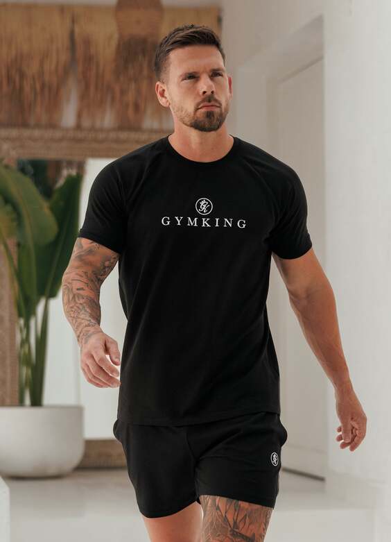 Gym King Pro Logo Tee - Black/White