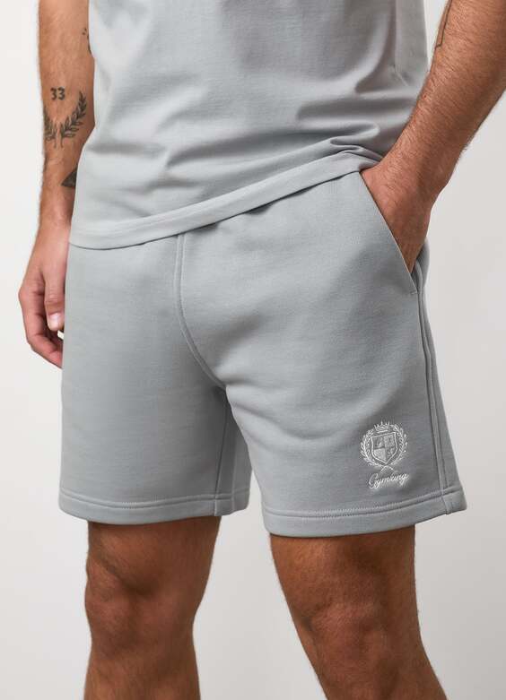 Gym King Heritage Crest Loopback Short - Urban Grey