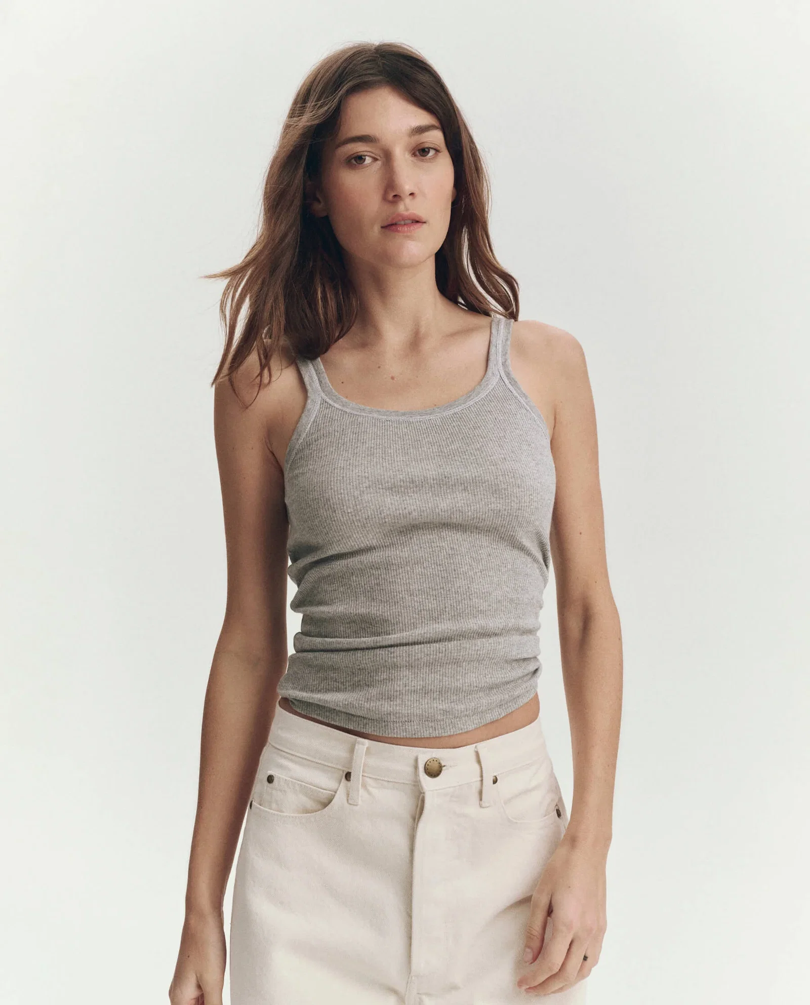 Image of The Baby Rib Tank. -- Heather Grey