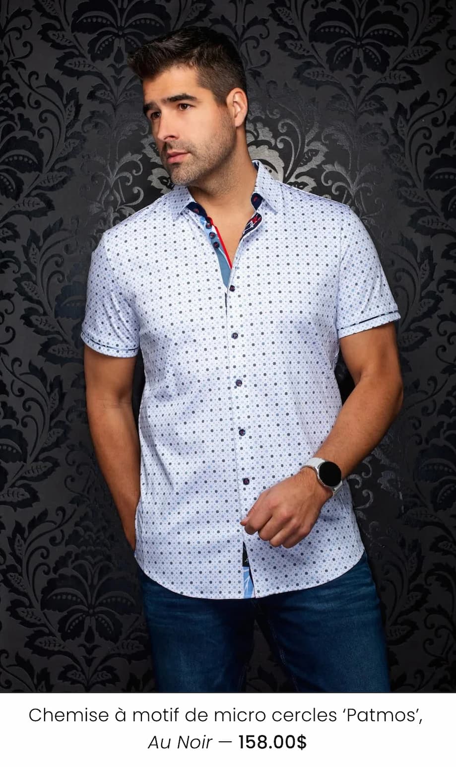 Chemise à motif de micro cercles 'Patmos'