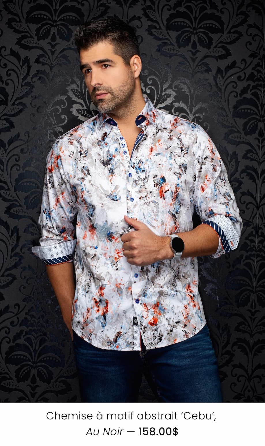 Chemise à motif abstrait 'Cebu'