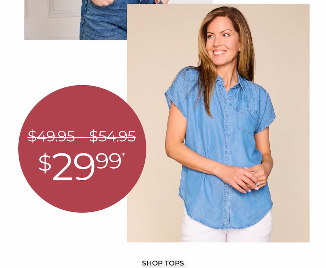 $29.99 Pleat Detail Tie Front Short Sleeve Shirt
