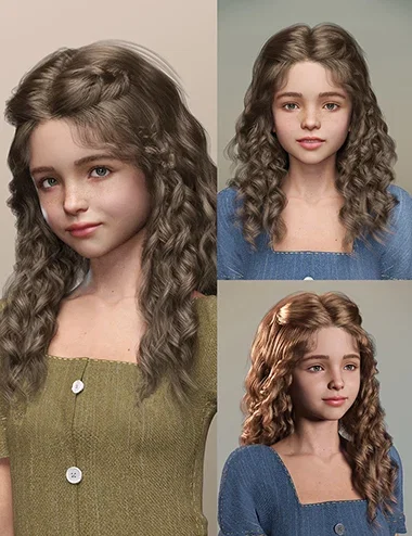 dForce Gentle Princess Hair for Genesis 9