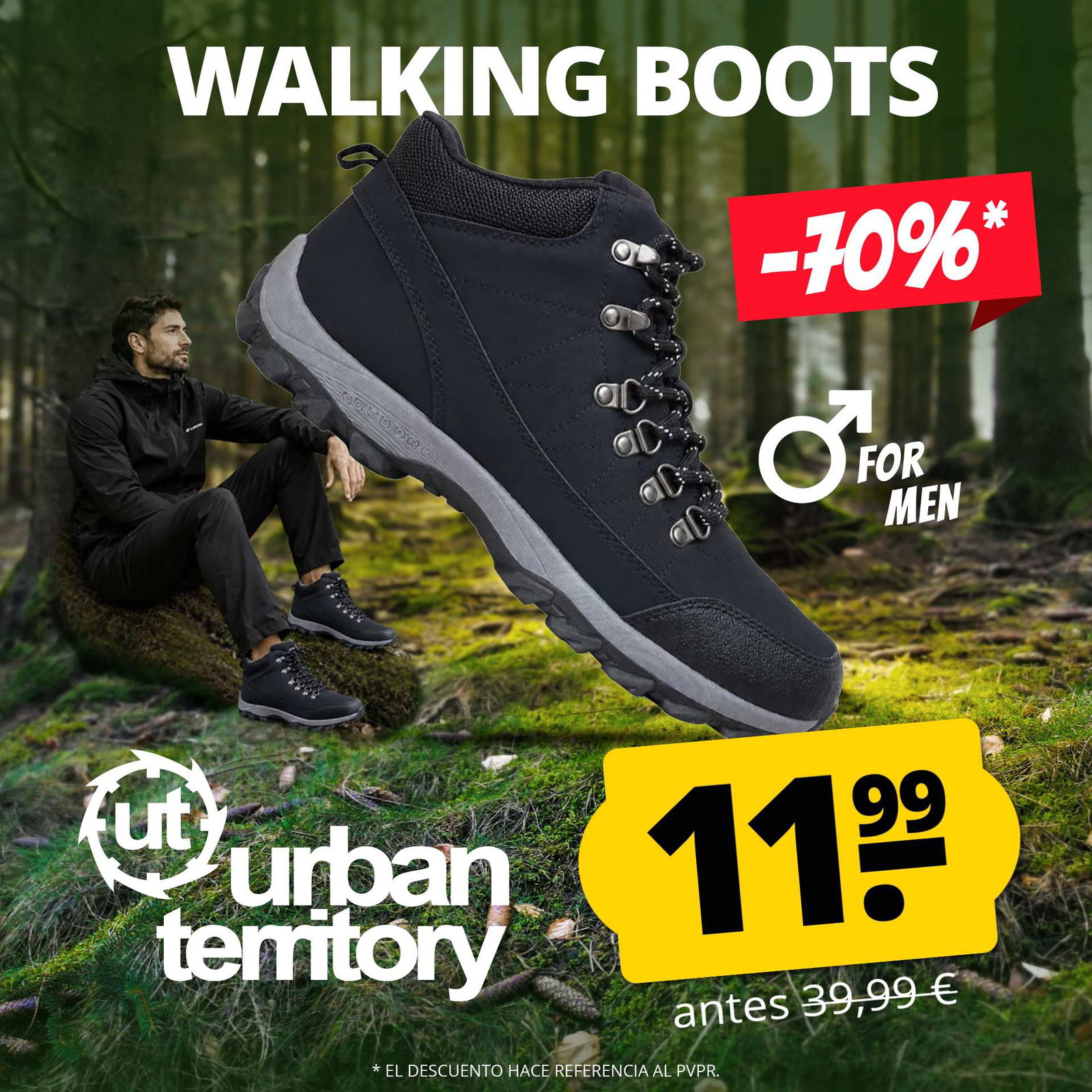 urban territory black lace hiker boot hombre zapatillas para caminar