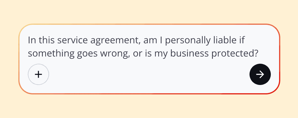 In this service agreement, am I personally liable if something goes wrong, or is my business protected?