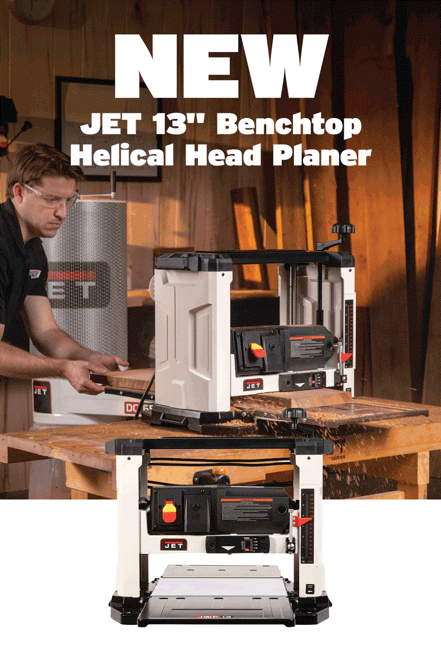 New Jet 13" Benchtop Helical Head Planer