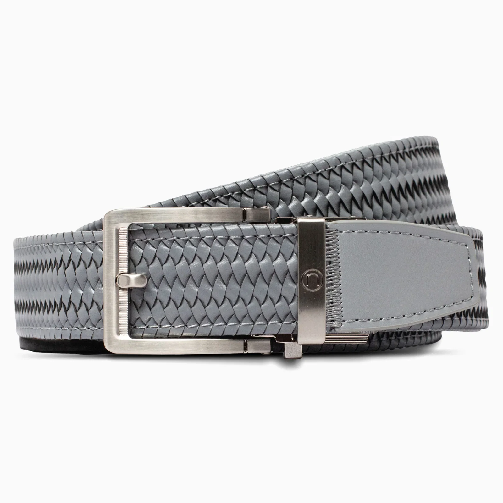 Image of Braided Grey Leather Golf Ratchet Belt